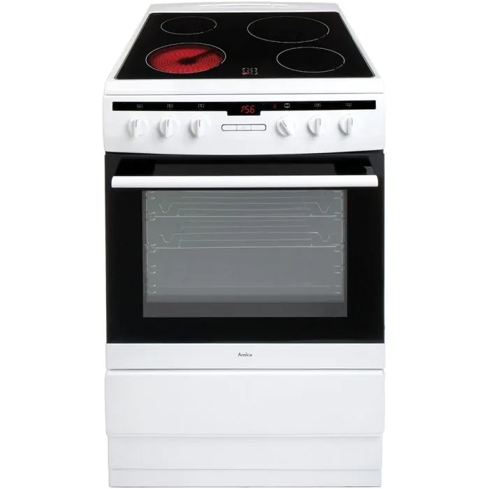 Amica 608CE2TAW 60cm freestanding electric cooker with ceramic hob - White