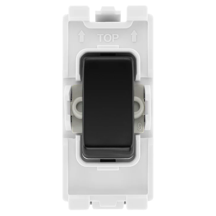 BG Grid 20ax 2way Single Pole Switch Matt Black (New Type)