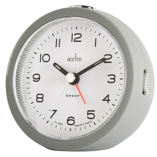 Acctim CK5807 Neve Alarm Clock Non-Ticking Silver Fox 