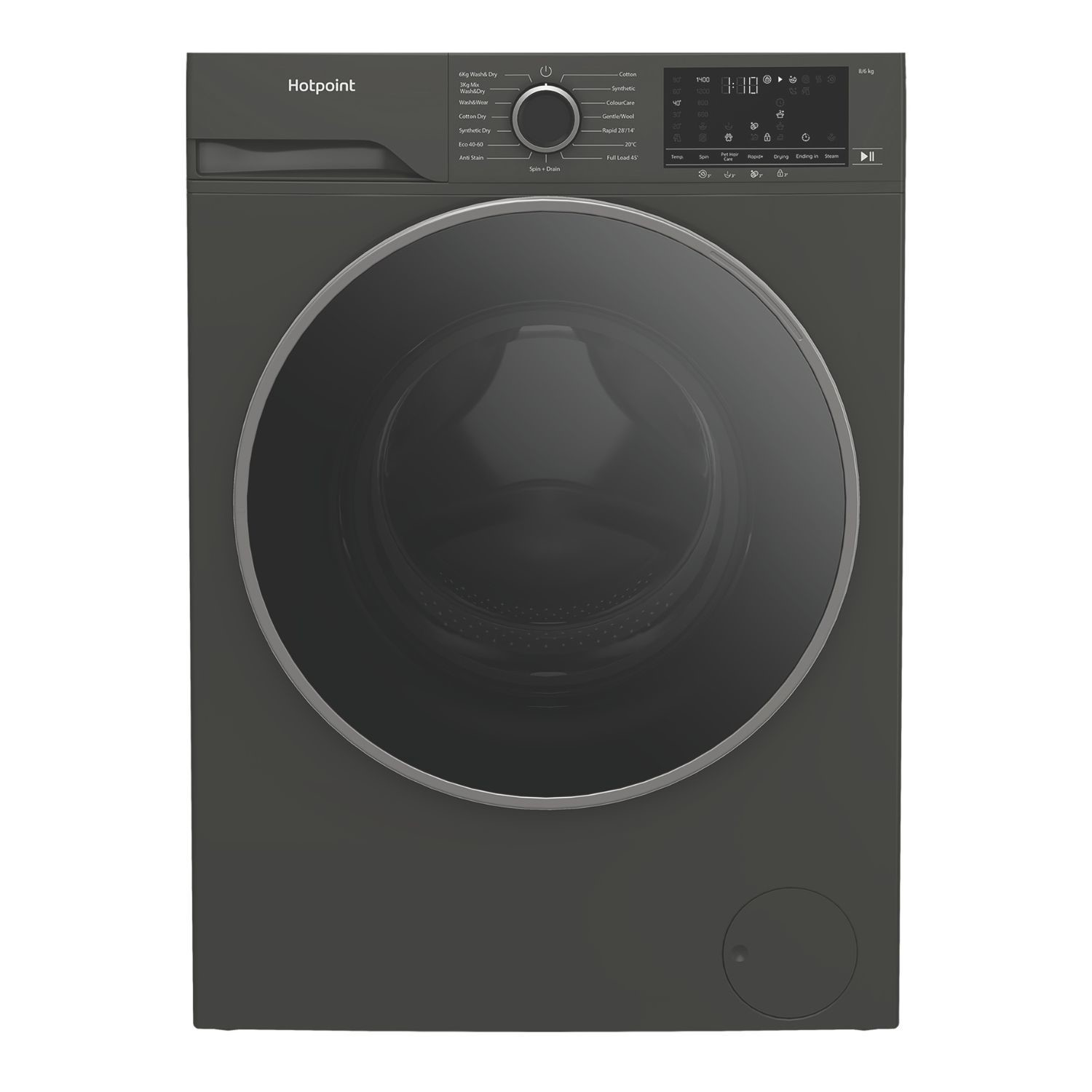 Hotpoint HBD8689GANTISTAINUK 8KG/6KG Washer Dryer Graphite Grey