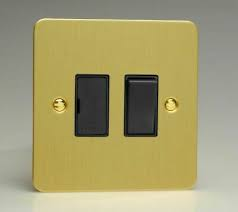 Varilight Ultraflat Brushed Brass Switched Spur Black Insert 