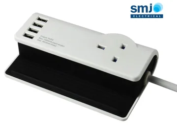 SMJ Desktop Charging Station 240V 4 x USB 13A 1.4m 