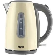 Tower Jug Kettle Cream & Stainless Steel 1.7ltr 3Kw 