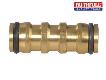 Faithfull Brass 2-Way Hose Coupling 12.5mm (1/2in)