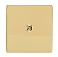 Varilight Screwless 1G 2Way Toggle Switch Polished Brass