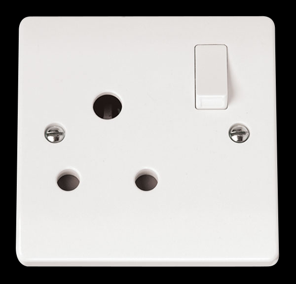 Click 15A Round Pin Switched Socket 