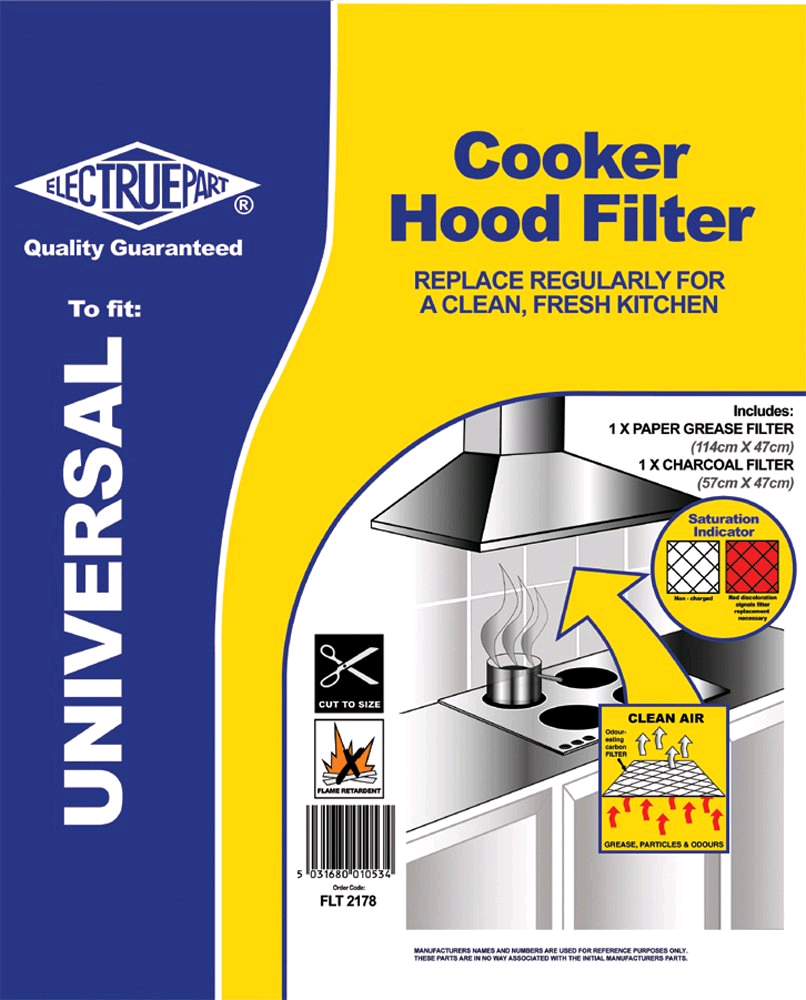 Electrue FLT 2178 Cooker Hood Carbon Filter Charcoal & Grease Universal 