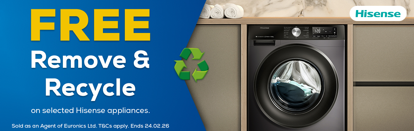 Free removal and recycle of old appliance when buying a Hisense applaince